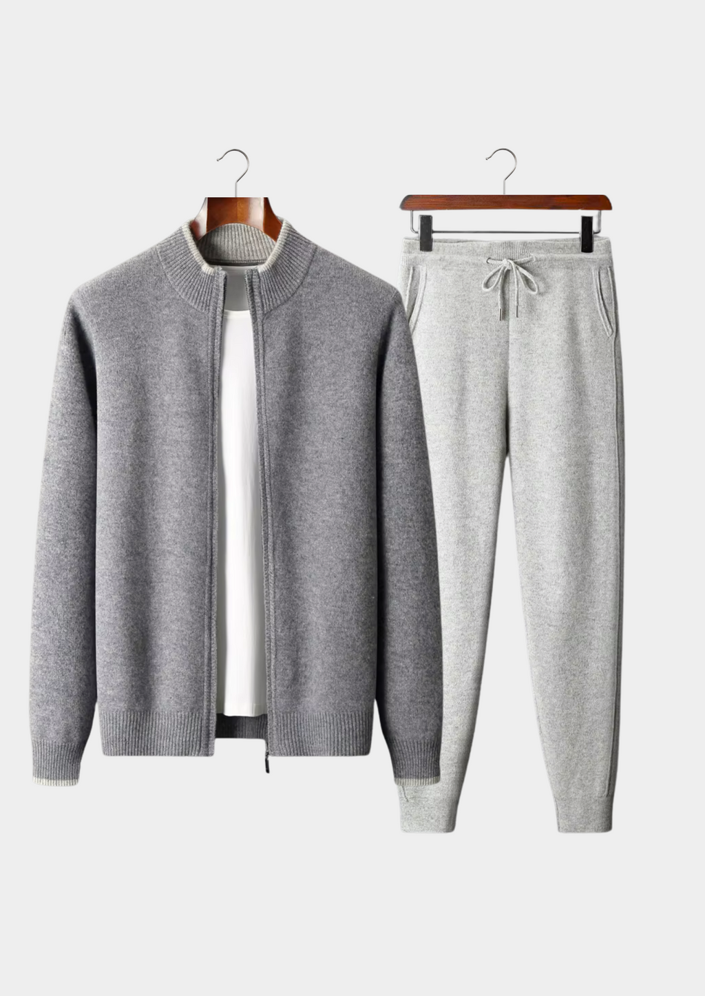 PURE EXTRA-FINE MERINO WOOL TWO TONE SET